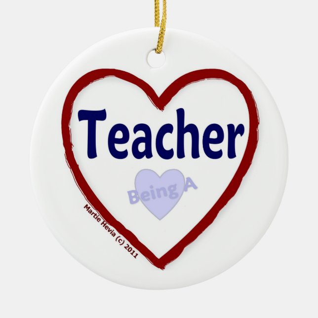 Adorno De Cerámica Amar ser profesor (Frente)