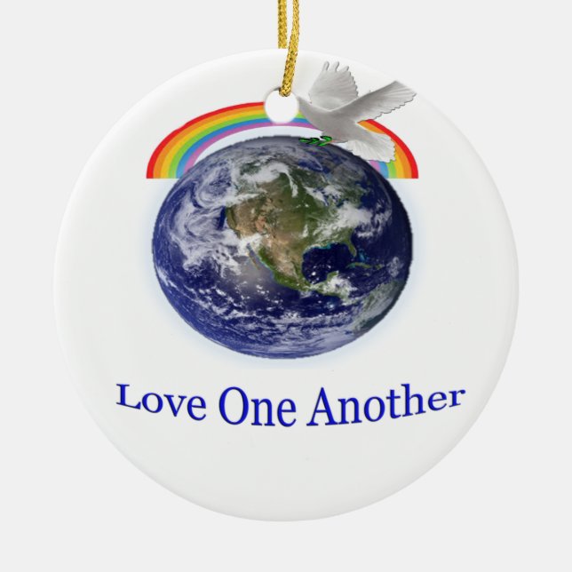 Adorno De Cerámica Amar unos a otros (Frente)
