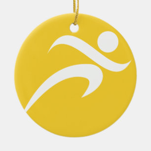 Adorno De Cerámica Amarillo corriendo