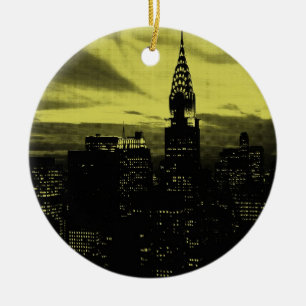 Adorno De Cerámica Amarillo dorado de Nueva York
