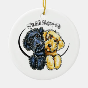 Adorno De Cerámica Amarillo negro IAAU de Labradoodles