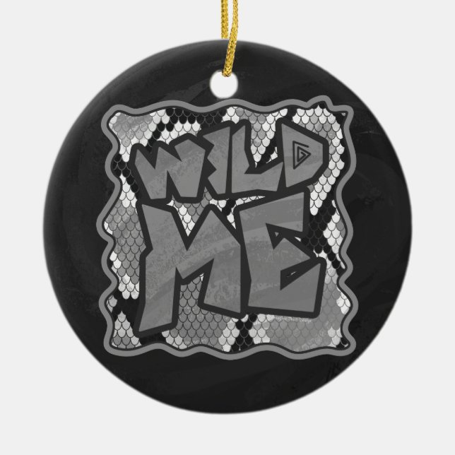 Adorno De Cerámica Amarillo Serpiente y Estampado de Oro (Frente)