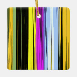 Adorno De Cerámica Amarillo Verde Azul Púrpura Negro Rayas Verticales