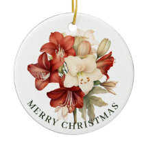 Amaryllis rojas y blancas en la Navidad de los mor