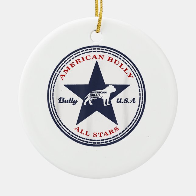 Adorno De Cerámica Amatón estadounidense de todas las estrellas Bully (Frente)