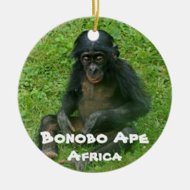 Adorno De Cerámica Ámbito de bonobo de especies en peligro de extinci