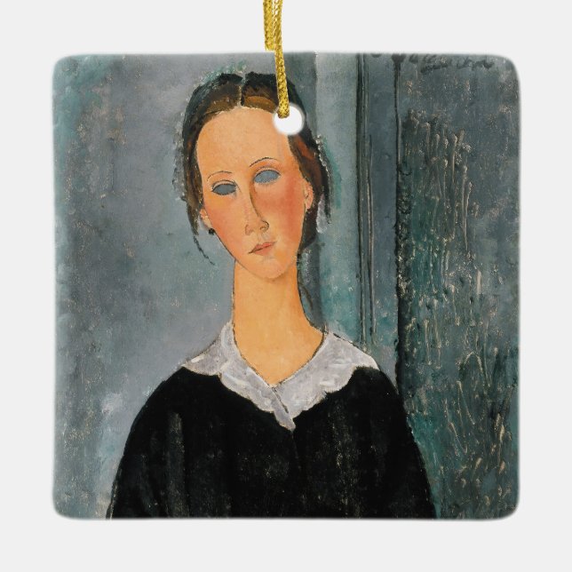Adorno De Cerámica Amedeo Modigliani - Chica del servicio (Anverso)