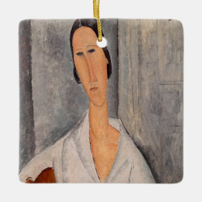 Adorno De Cerámica Amedeo Modigliani - Madame Hanka Zborowska Leaning (Anverso)