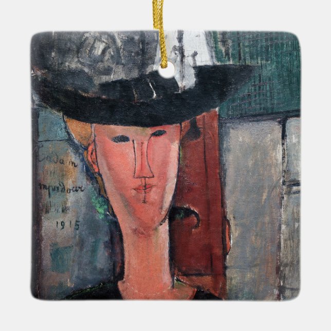 Adorno De Cerámica Amedeo Modigliani - Madame Pompadour (Anverso)