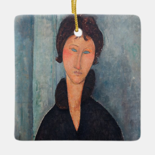 Adorno De Cerámica Amedeo Modigliani - Mujer con ojos azules (Anverso)