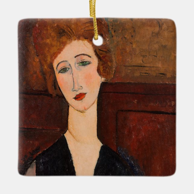 Adorno De Cerámica Amedeo Modigliani - Retrato de una mujer (Anverso)