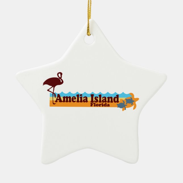 Adorno De Cerámica Amelia Island - diseño de la playa (Frente)