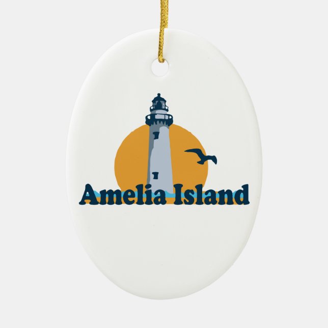 Adorno De Cerámica Amelia Island - diseño del faro (Frente)