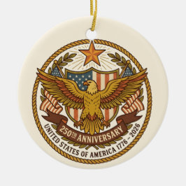 Adorno De Cerámica America 250th Anniversary USA 250th Ornament