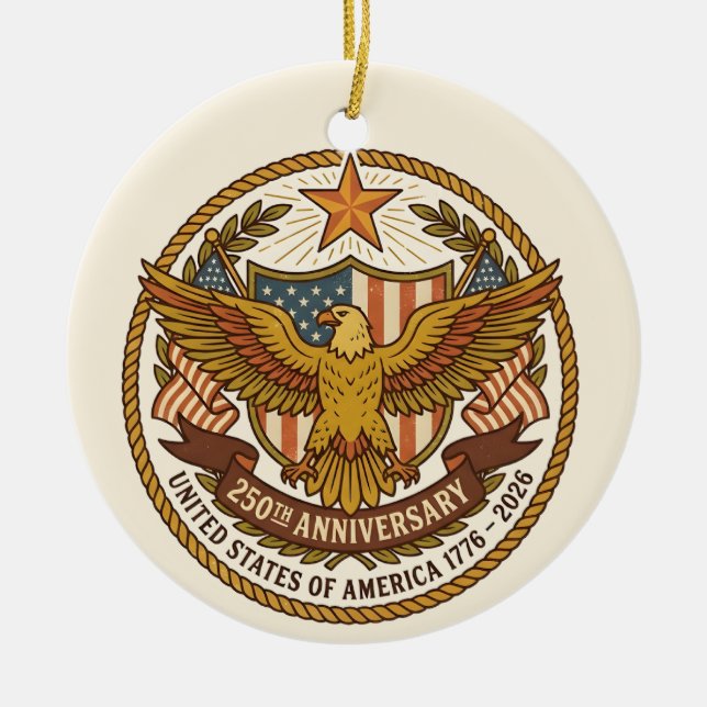 Adorno De Cerámica America 250th Anniversary USA 250th Ornament (Frente)