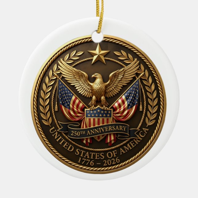 Adorno De Cerámica America 250th Anniversary USA 250th Ornament  (Frente)
