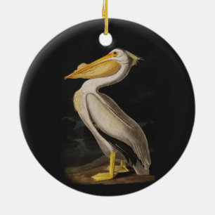 Adorno De Cerámica América del pájaro pelícano blanco audubon