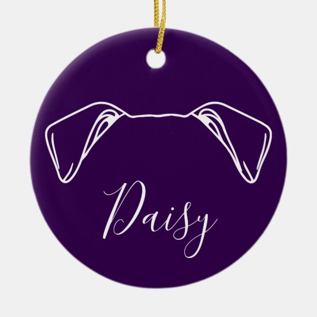 Adorno De Cerámica American Bulldog Ornament (Om Logo) (Frente)