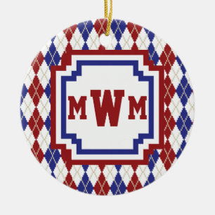 Adorno De Cerámica Americana Argyle Ornament