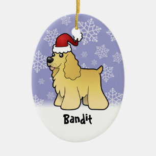 Adorno De Cerámica Americano cocker spaniel del navidad (añada el