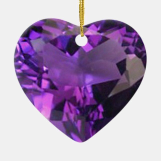 Adorno De Cerámica Amethyst Heart (Frente)