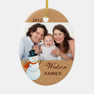 Adorno De Cerámica Amigable muñeco de nieve Navidades marrones del po