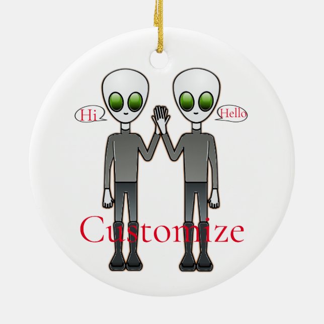 Adorno De Cerámica Amigable Waving Alien Thunder_Cove (Atrás)