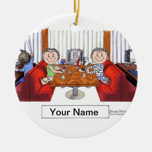 Adorno De Cerámica Amigos, 2 mujeres - Personalizado personalizado, a (Frente)