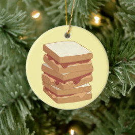 Adorno De Cerámica Amigos de Peanut Butter y Jelly Sandwiches para si