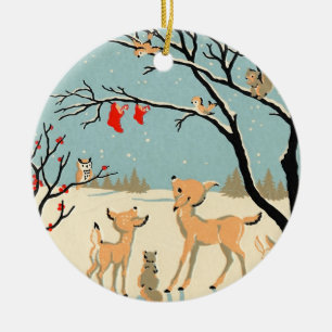 Adorno De Cerámica Amigos del bosque del vintage