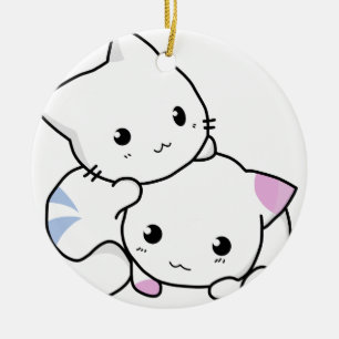 Adorno De Cerámica Amigos lindos del gato