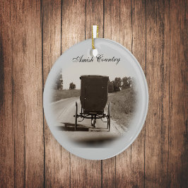 Adorno De Cerámica Amish Buggy Ornament