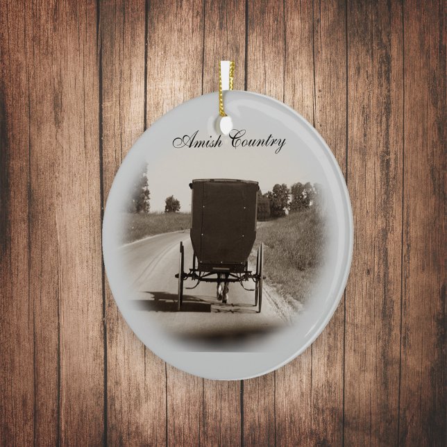 Adorno De Cerámica Amish Buggy Ornament (Subido por el creador)