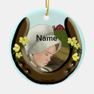 Adorno De Cerámica Amish Horseshoe Chica