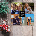 Adorno De Cerámica Amistad de Collage de fotos con los mejores amigos<br><div class="desc">El regalo perfecto para tu larga amistad con tu BFF. Añade hasta 4 fotos y cita a este adorno de cerámica de Navidad. Las plantillas proporcionadas incluyen el collage de fotos y una fecha que puede personalizar. Para los besties, bff'a y amigos largos y vivos dan el regalo que apreciarán...</div>