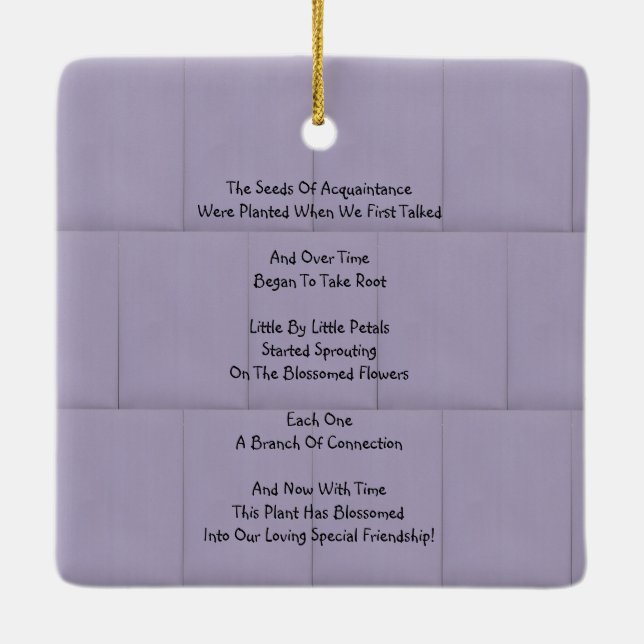 Adorno De Cerámica Amistad en flor (Reverso)