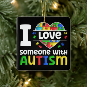 Adorno De Cerámica Amo A Alguien Con Autismo, Regalo De Conciencia De