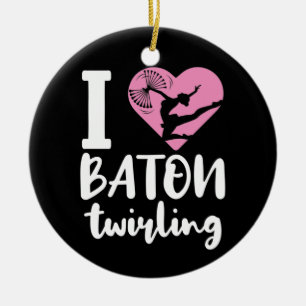 Adorno De Cerámica Amo A Baton Twirling Cute Twirler