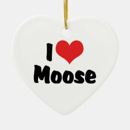 Adorno De Cerámica Amo a Heart Moose - Moose Lover