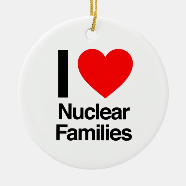 Adorno De Cerámica amo a las familias nucleares (Frente)
