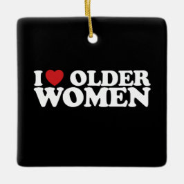 Adorno De Cerámica Amo a las mujeres mayores que yo corazón a Groovy