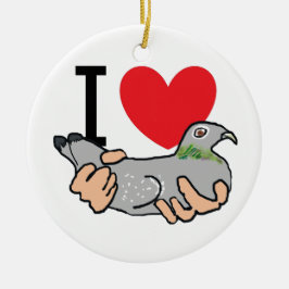 Adorno De Cerámica Amo a las palomas