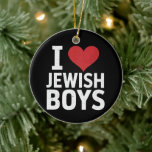 Adorno De Cerámica Amo a los chicos judíos que corazón a los judíos H<br><div class="desc">Amo a los chicos judíos que corazón a los judíos Hanukkah</div>