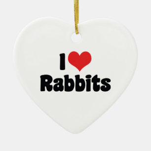 Adorno De Cerámica Amo a los Conejos del Corazón