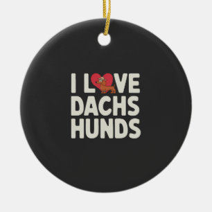Adorno De Cerámica Amo a los Dachshunds Dibujos Animados Lindos