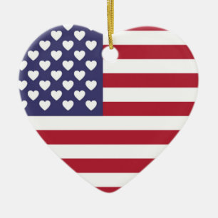 ADORNO DE CERÁMICA AMO A LOS ESTADOS UNIDOS DE AMÉRICA