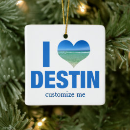Adorno De Cerámica Amo a los Navidades Personalizados de Destin Flori