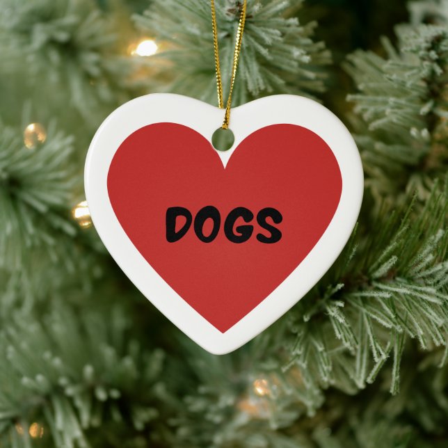 Adorno De Cerámica Amo a los perros (Árbol)