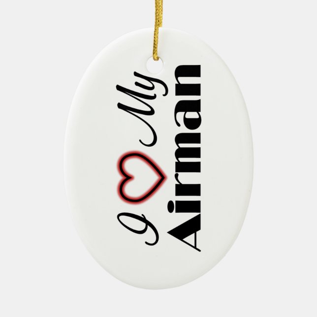 Adorno De Cerámica Amo a mi aviador (Frente)