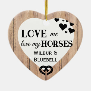 Adorno De Cerámica Amo a mi caballo rústico